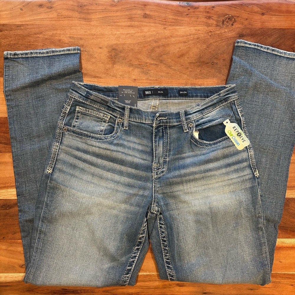 BKE Nolan Straight Leg Blue Jeans